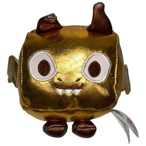 2022 Pet Simulator X Gold Metallic Luna Dragon 4" Plush Phatmojo NO‎ CODE
